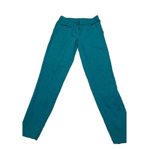 Turquoise Textured Print Vintage Stretch Jeans